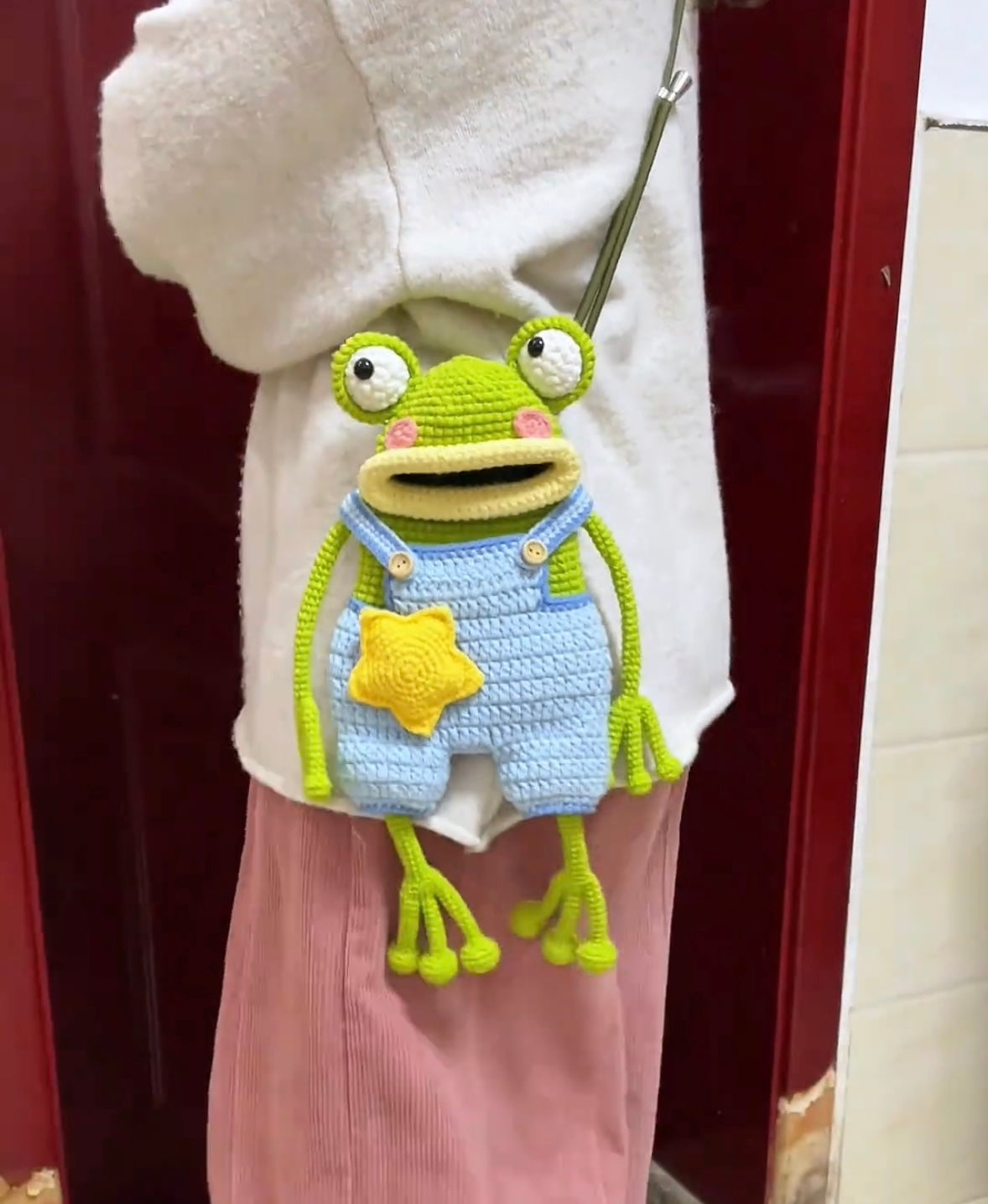 Handmade Crochet Frog Bag