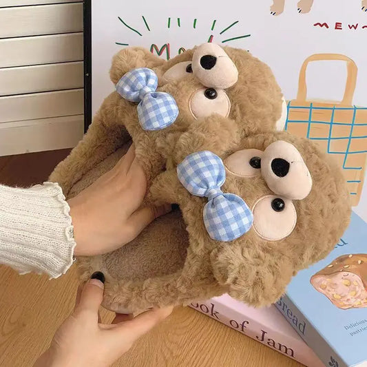 Cute Bear Fur Cotton for Slippers