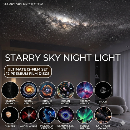 Starry Sky Nightlight Projector – Galaxy LED Star Projector for Bedroom & Kids Room