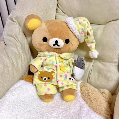 Cute Brown Bear Plush Toy with Pajamas – Soft Huggable Gift