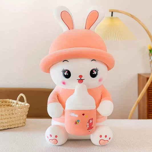 Baby plush bunny bottle doll 45cm