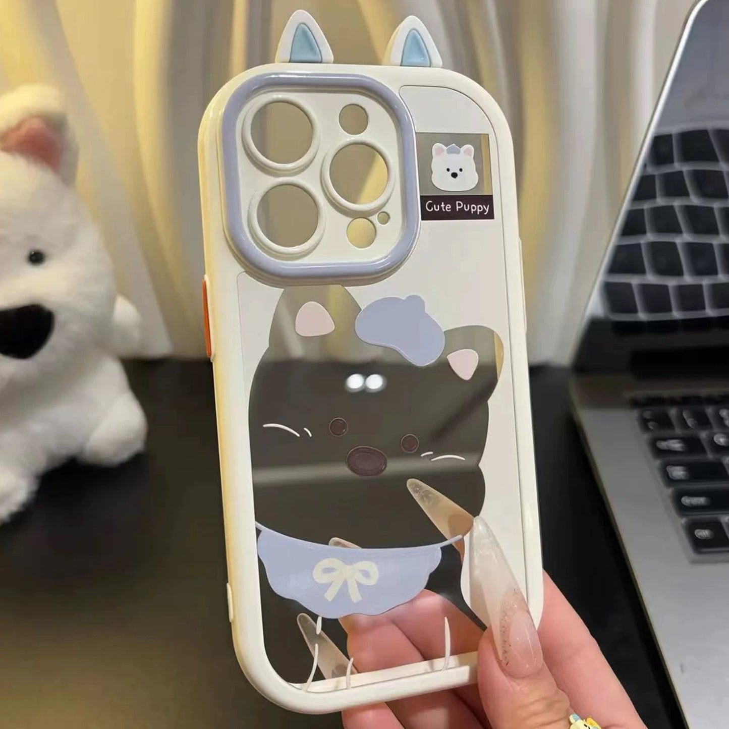 Cute ears pup iPhone stand Case