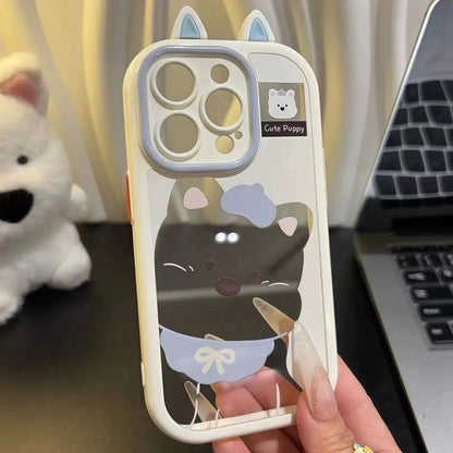 Cute Ears Pup iPhone Stand Case – Adorable Dog Ear Case with Built-In Stand