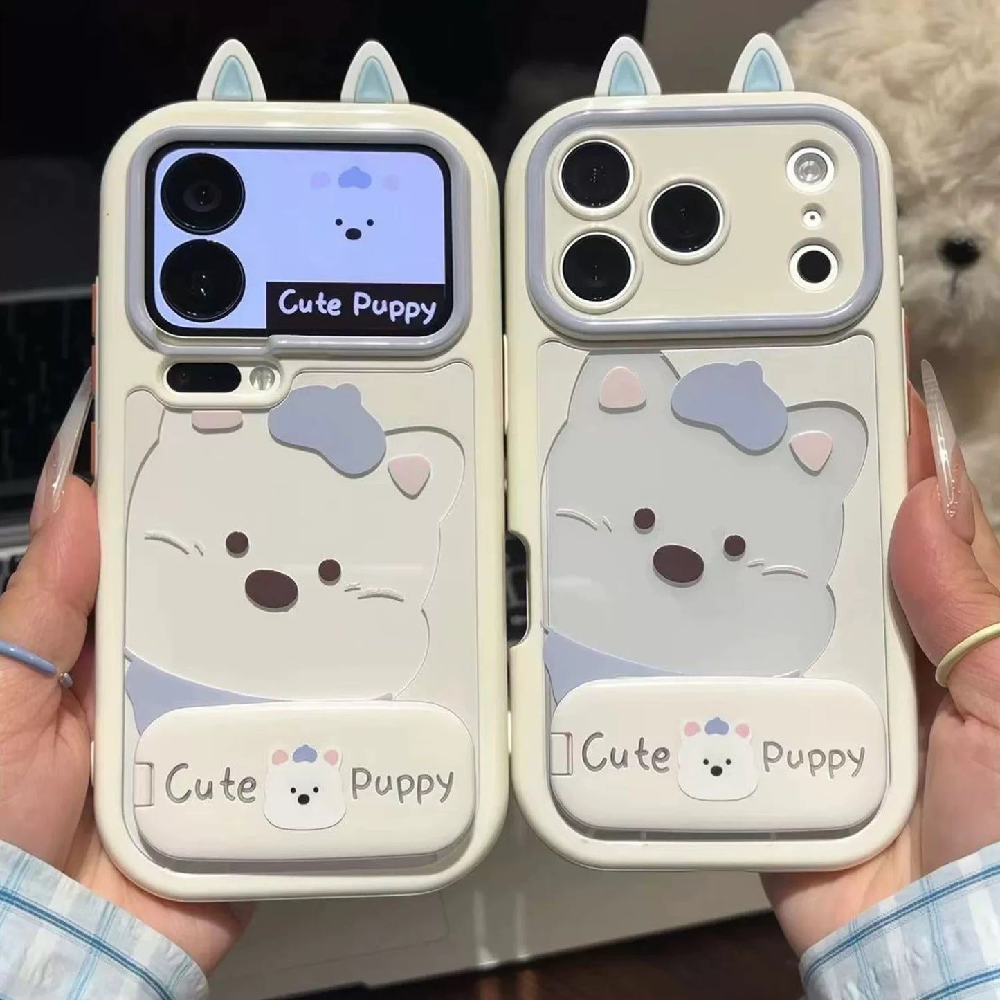 Cute ears pup iPhone stand Case