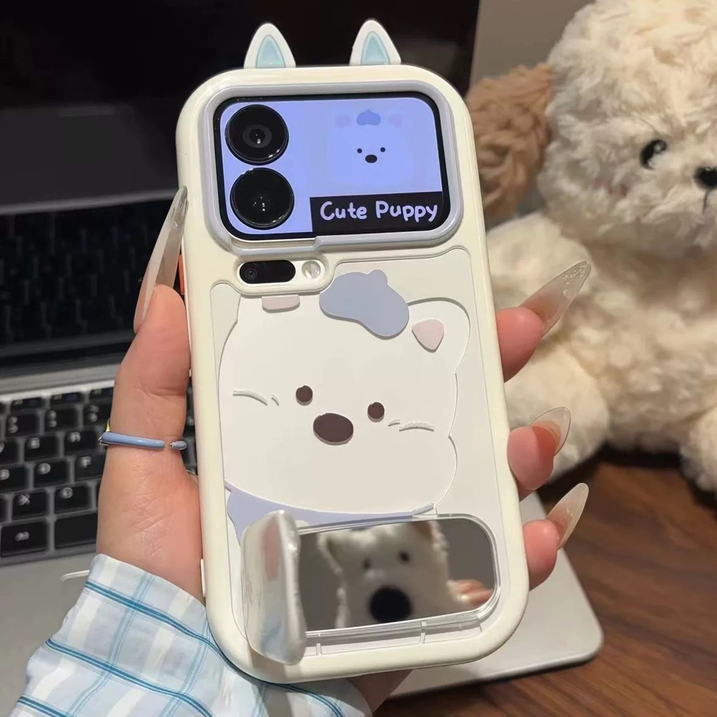 Cute ears pup iPhone stand Case
