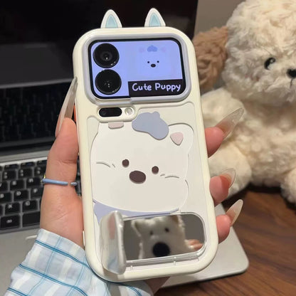 Cute Ears Pup iPhone Stand Case – Adorable Dog Ear Case with Built-In Stand
