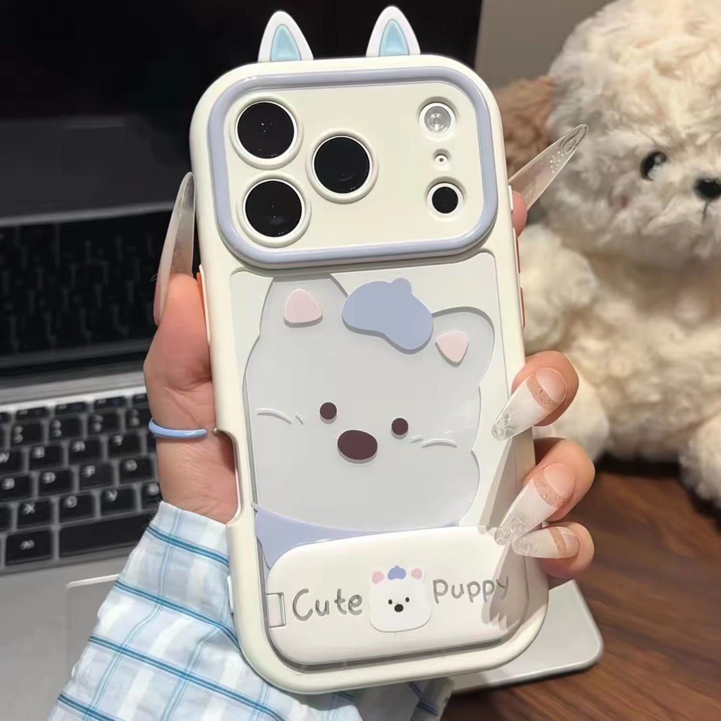 Cute ears pup iPhone stand Case