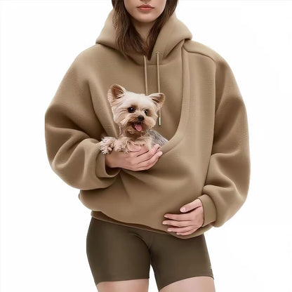 Kangaroo Pocket Hoodie Sweatshirt – Large Pouch Pet Carrier