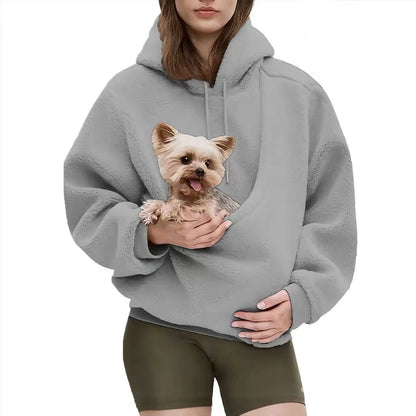 Kangaroo Pocket Hoodie Sweatshirt – Large Pouch Pet Carrier