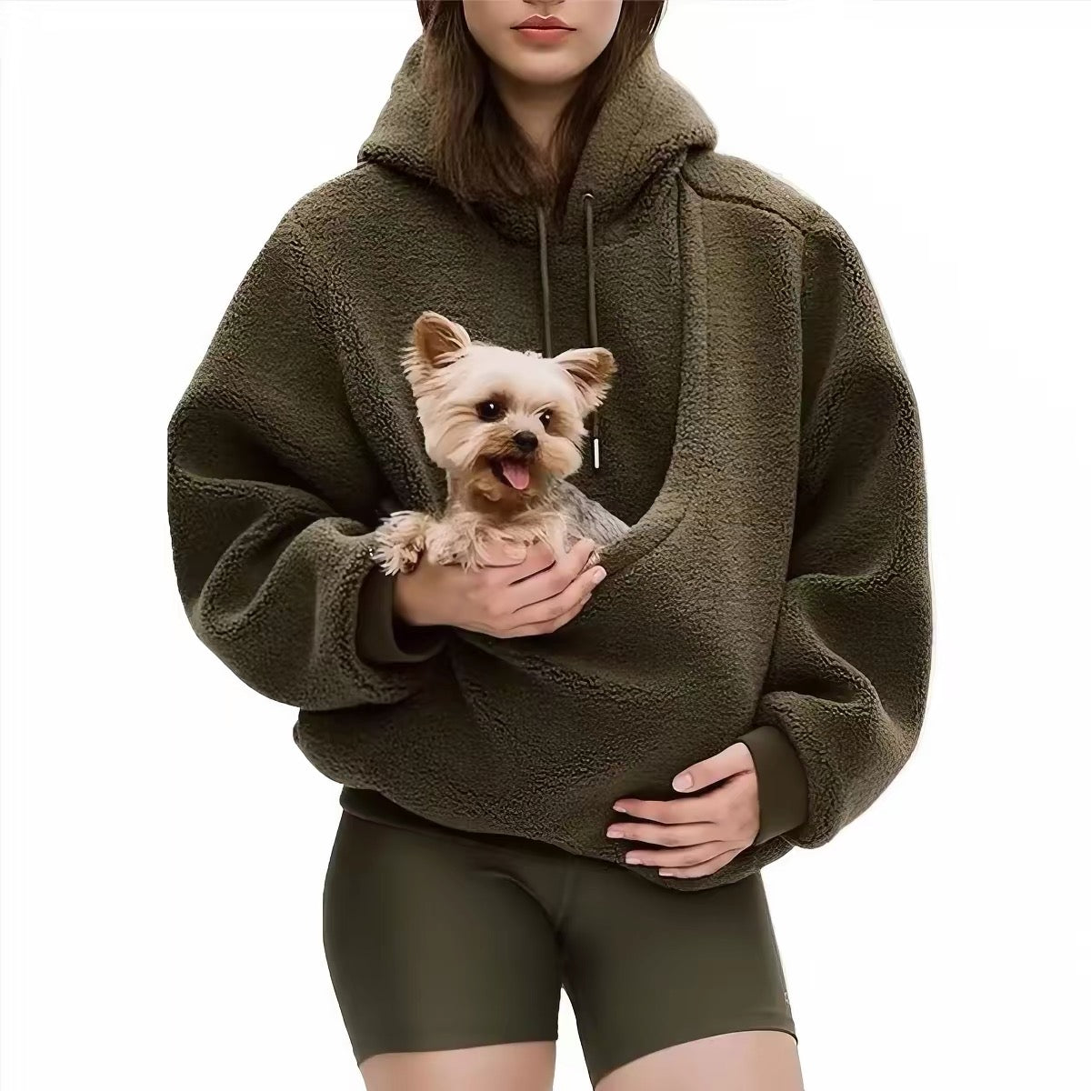Kangaroo Pocket Hoodie Sweatshirt – Large Pouch Pet Carrier