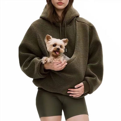 Kangaroo Pocket Hoodie Sweatshirt – Large Pouch Pet Carrier