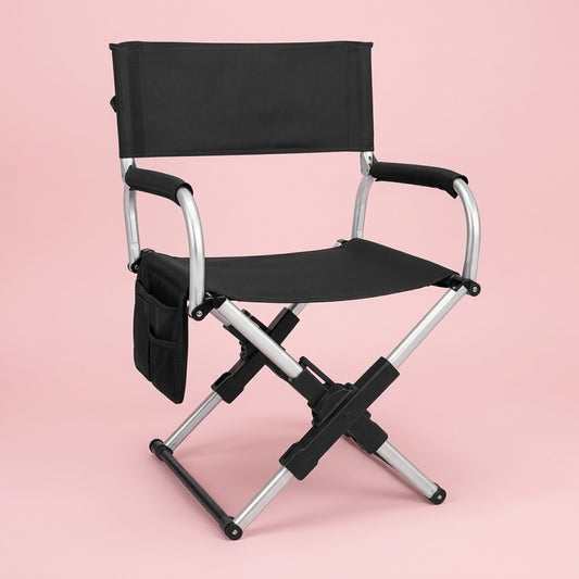 Cutier Premium Portable Folding Chair – Flat-Fold Aluminum Director Chair with Carry Bag