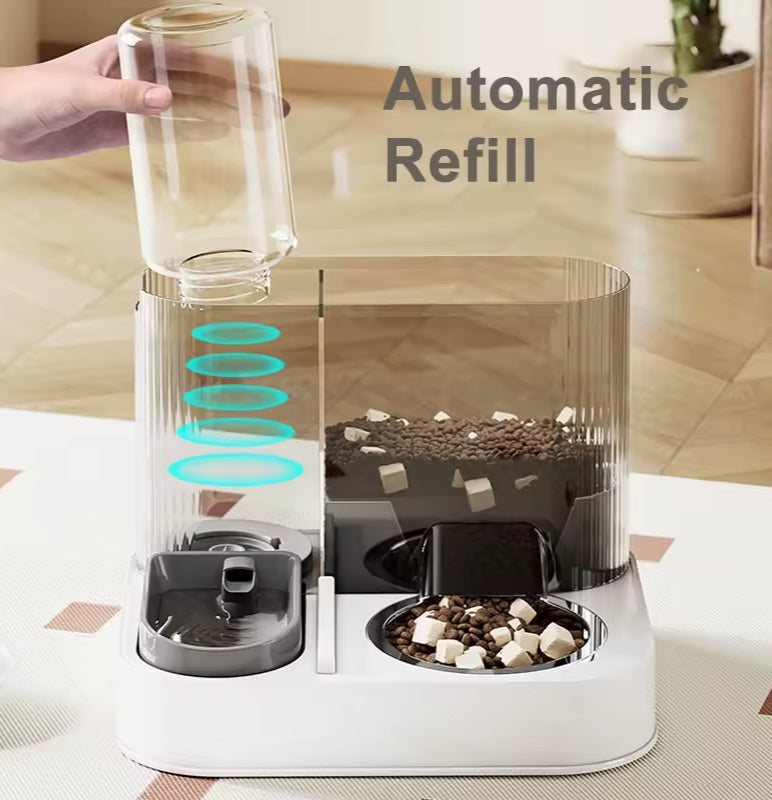 Automatic 2 in 1 pet feeder water dispenser