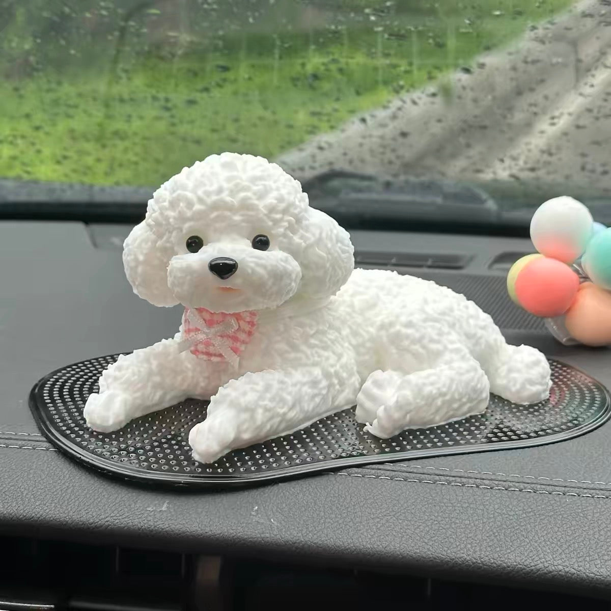 Car interior cute stress free maltese puppy toy
