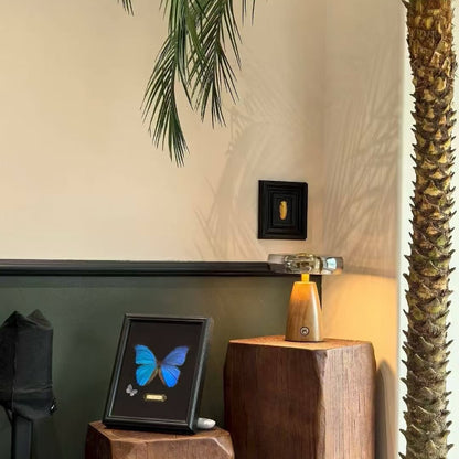 Lumi Wood Vintage Table Lamp – Solid Wood & Glass Aesthetic Light