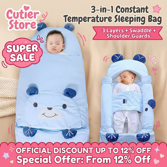 3-in-1 Constant Temperature Baby Sleeping Bag & Swaddle | Anti-Startle Sleep Sack
