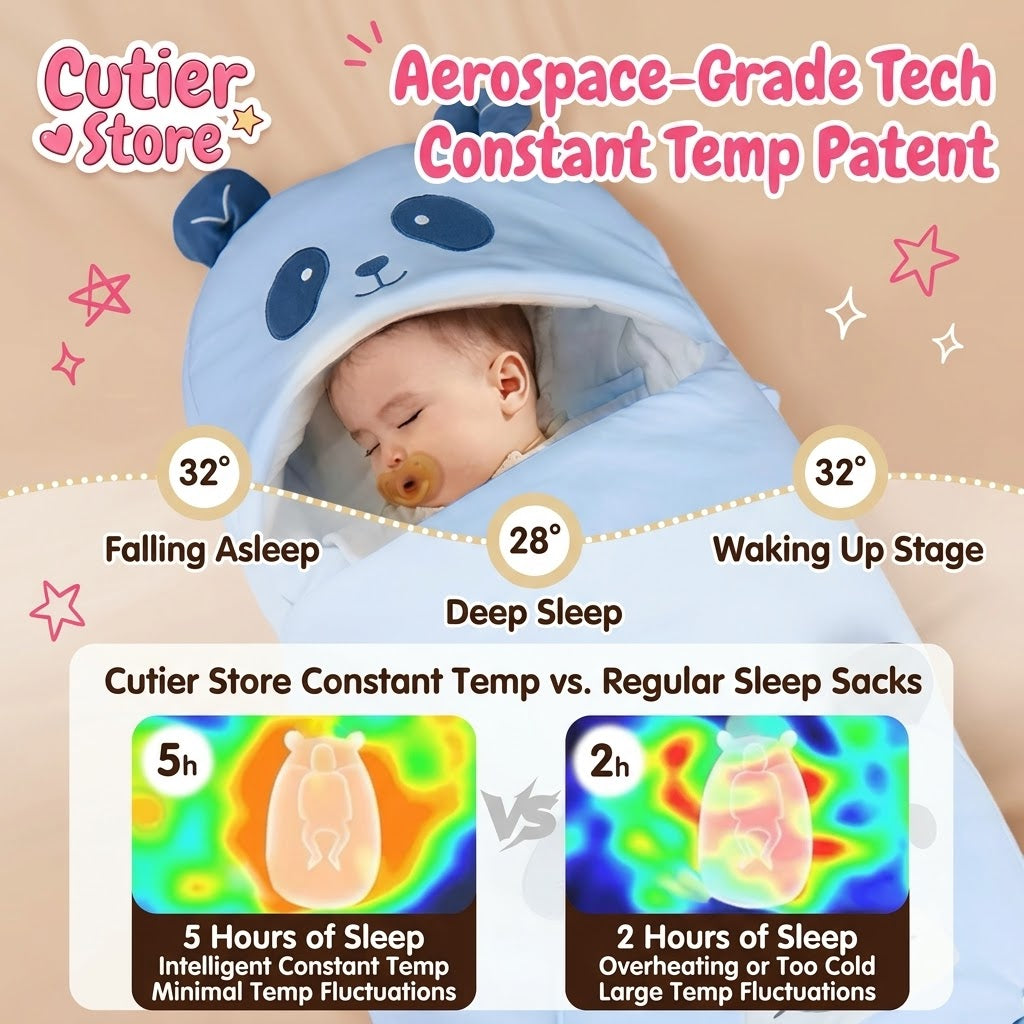 3-in-1 Constant Temperature Baby Sleeping Bag & Swaddle | Anti-Startle Sleep Sack