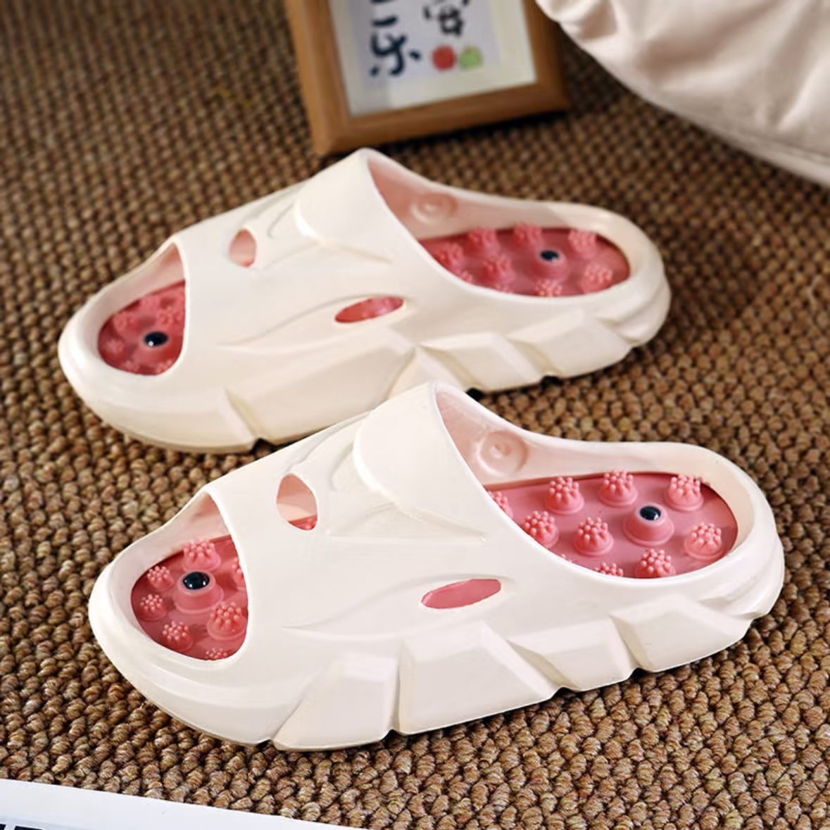 Acupressure plate foot massage slippers