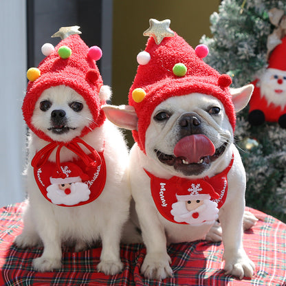 Festive Holiday Pet Hat & Scarf Set – Cute Christmas Costume for Dogs & Cats | Xmas Pet Photo Gift