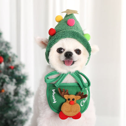 Festive Holiday Pet Hat & Scarf Set – Cute Christmas Costume for Dogs & Cats | Xmas Pet Photo Gift