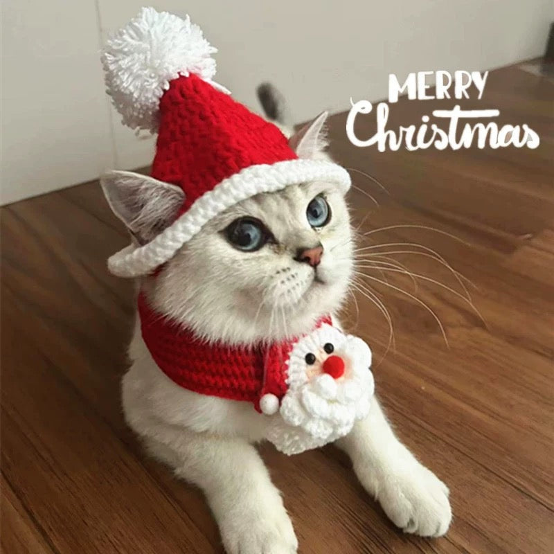 Cute Christmas Handmade Hat and Scarf Set