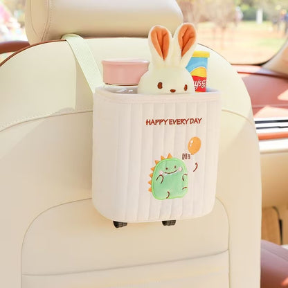 Kawaii Bear & Bunny Multifunctional Car Backseat Organizer & Tissue Holder
