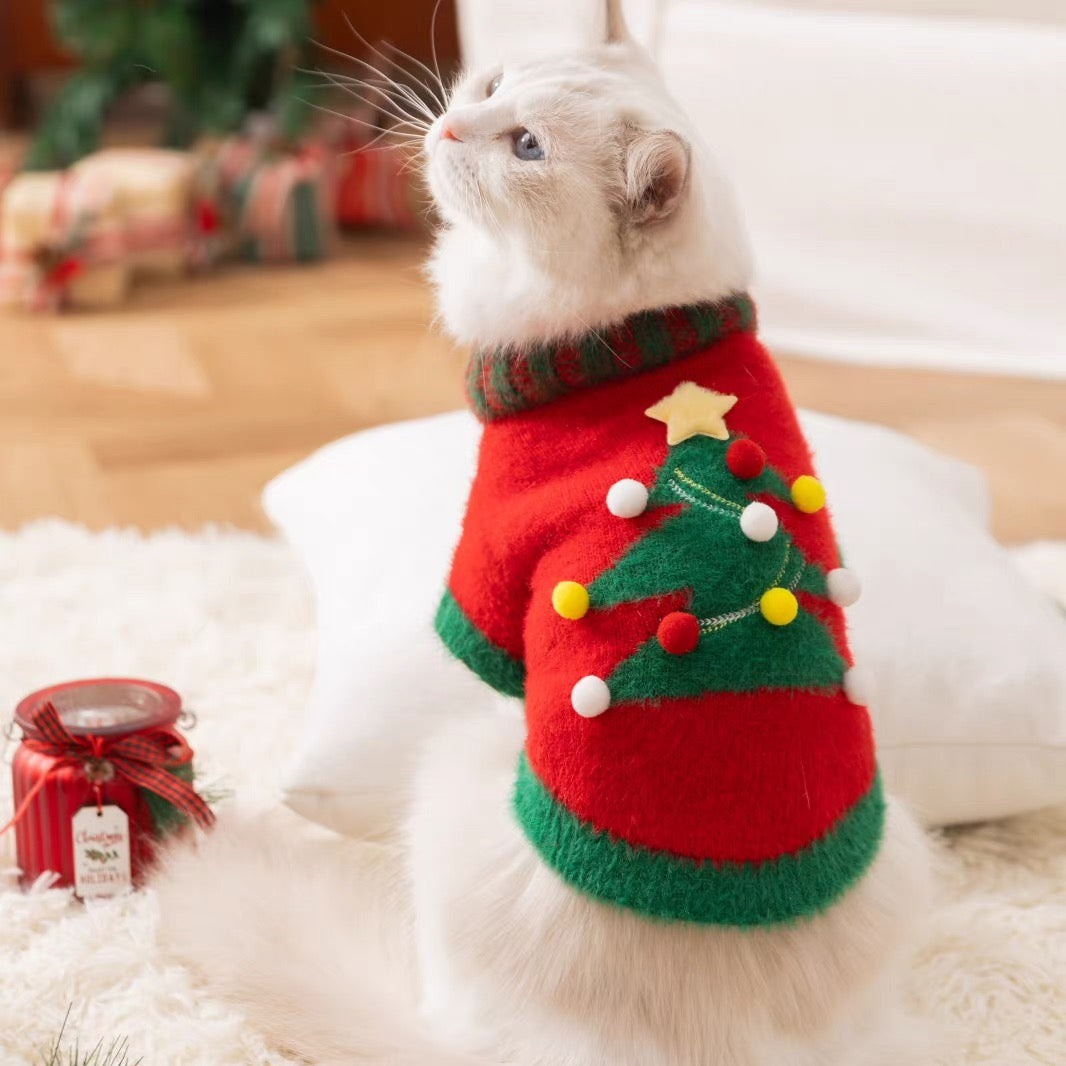 Christmas pattern Cat and dog sweater