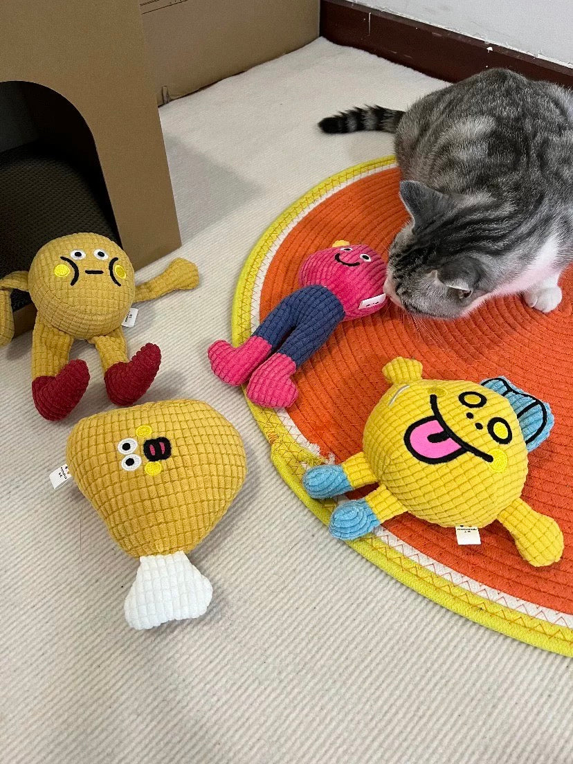 Waffle Sound Plush Cat Toy – Washable, Bite-Resistant, Interactive Self-Play Toy for Cats & Dogs