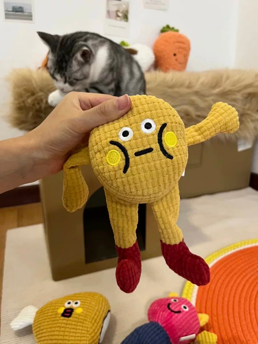 Waffle Sound Plush Cat Toy – Washable, Bite-Resistant, Interactive Self-Play Toy for Cats & Dogs