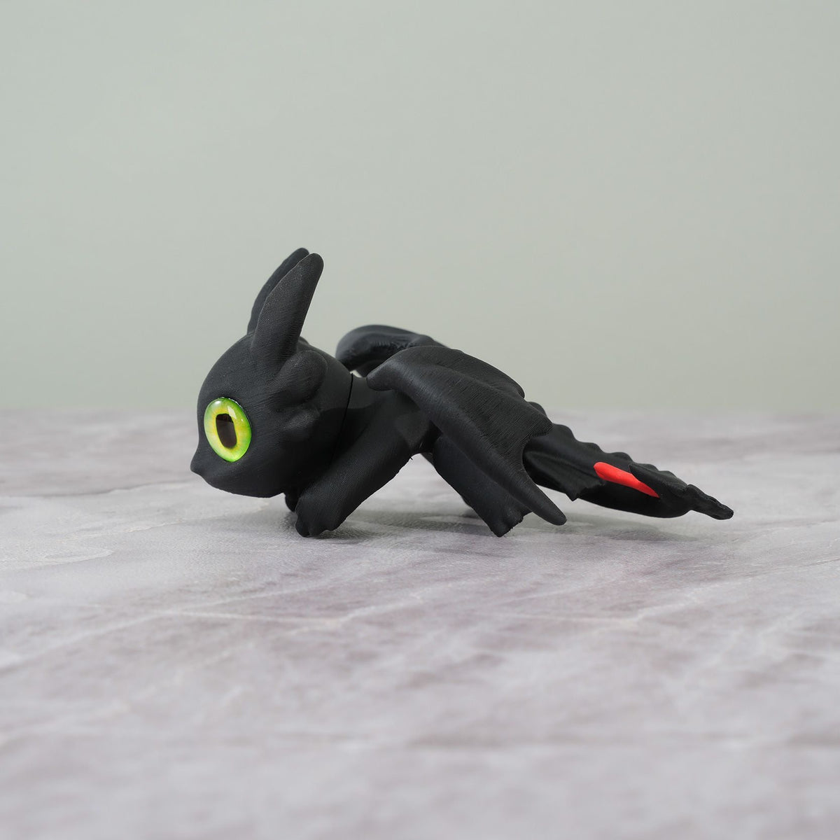Adorable 3D Printed Black Dragon Car Dashboard Accessory