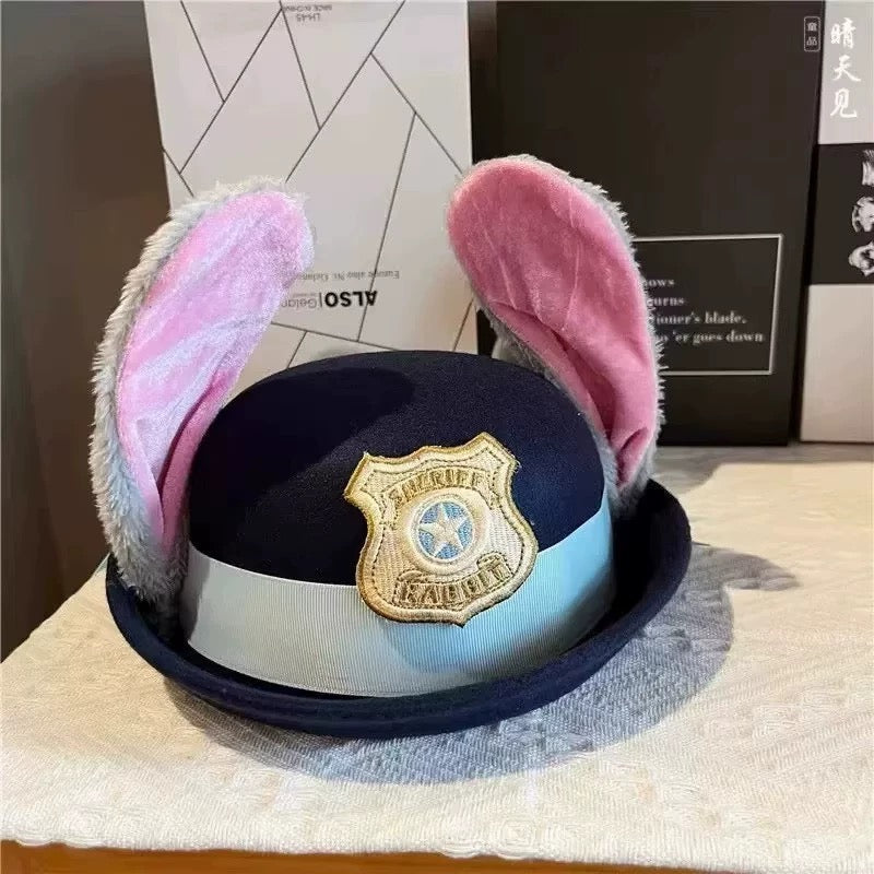 Rabbit police officer cute cat hat Christmas cos hat pet dress up funny cat dog hat zootopia 2