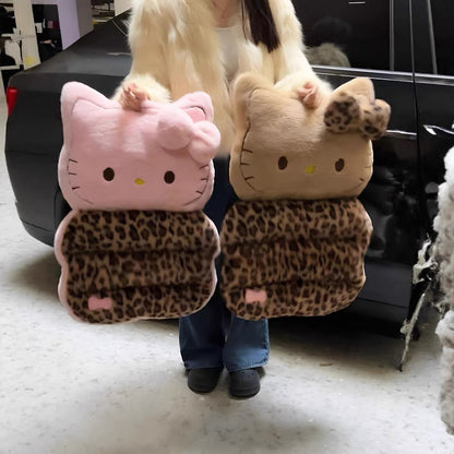 Faux Soft Leopard Pink Front seat