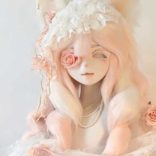 Handmade Kemono Kigurumi Cat Mask – Full Head Furry Cosplay Mask with Wig & Ears