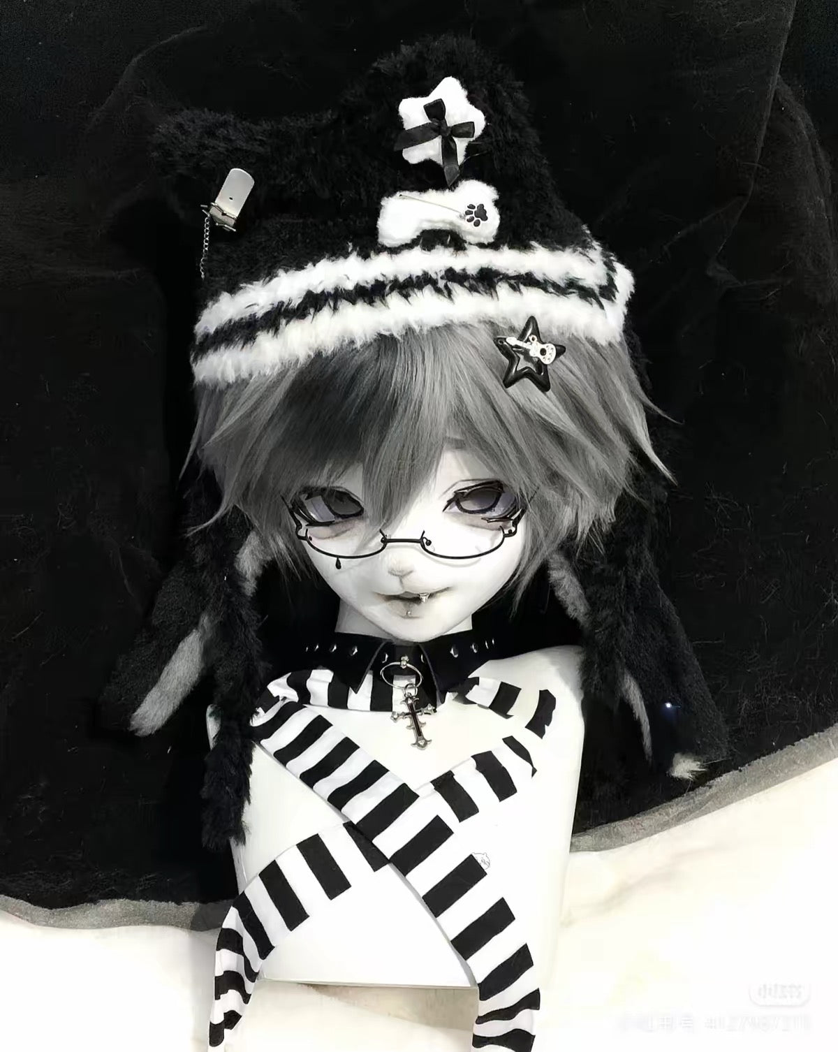 Handmade Kemono Kigurumi Cat Mask – Full Head Furry Cosplay Mask with Wig & Ears