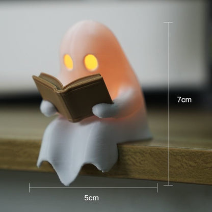 Ghost bookshelf night light library decor gift