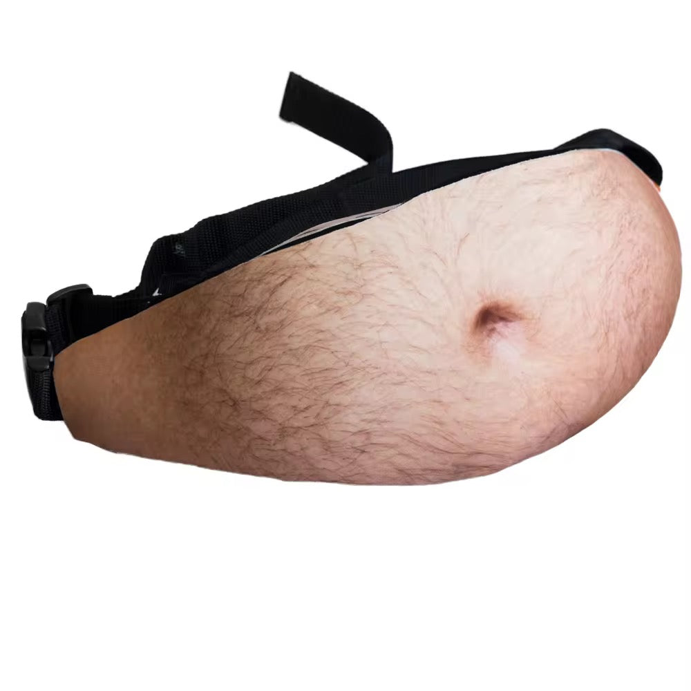 Funny 3D Belly Waist Bag – Anti-Theft Human Belly Fanny Pack for Pranks & Gifts | Realistic 3D Print Design