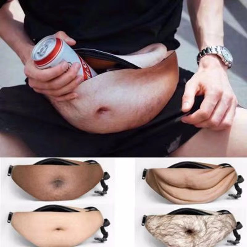 Funny 3D Belly Waist Bag – Anti-Theft Human Belly Fanny Pack for Pranks & Gifts | Realistic 3D Print Design