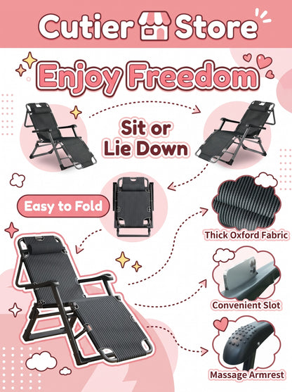 Folding Zero Gravity Recliner Chair – Sit, Recline & Lie Flat Lounge Chair with Headrest