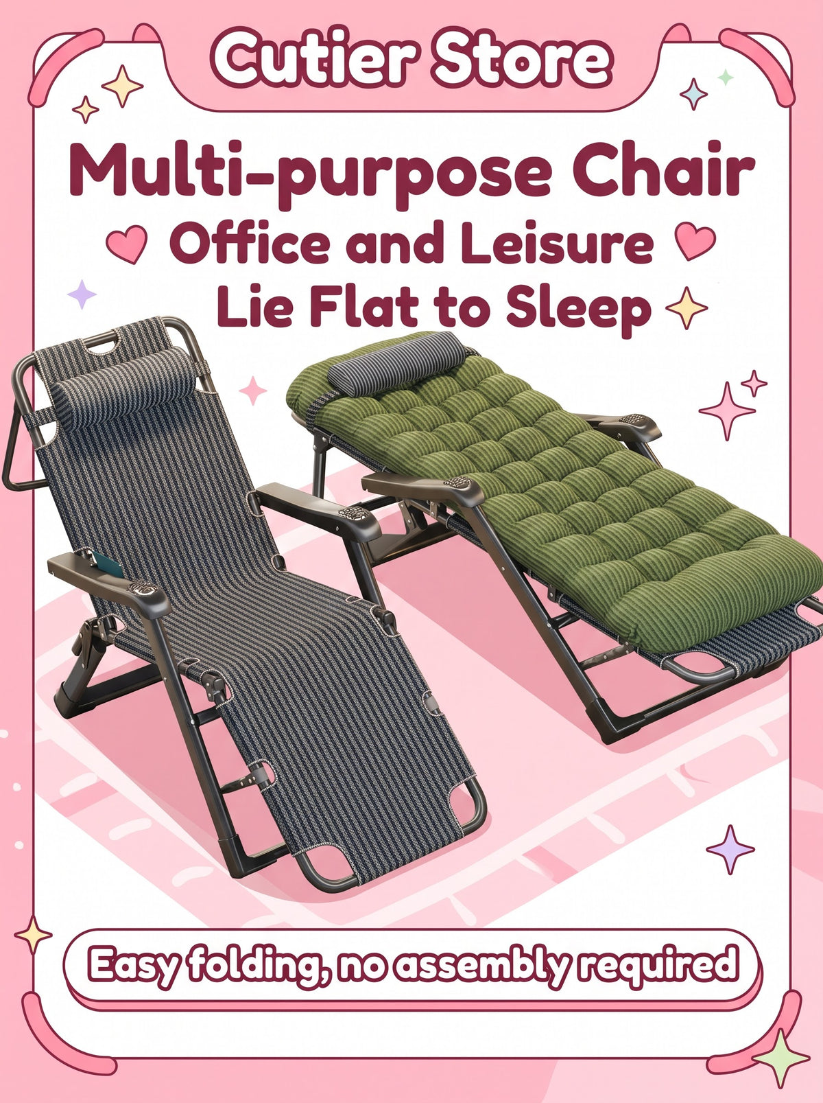 Folding Zero Gravity Recliner Chair – Sit, Recline & Lie Flat Lounge Chair with Headrest
