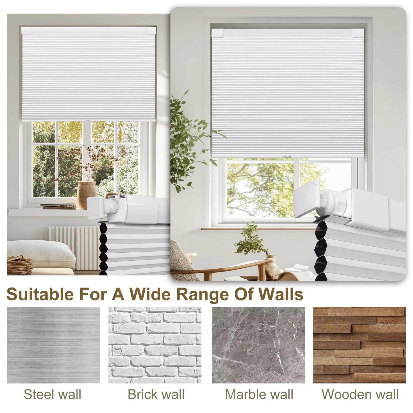 Cordless Honeycomb Window Blinds | Push-Pull Thermal Cellular Shades Window curtain