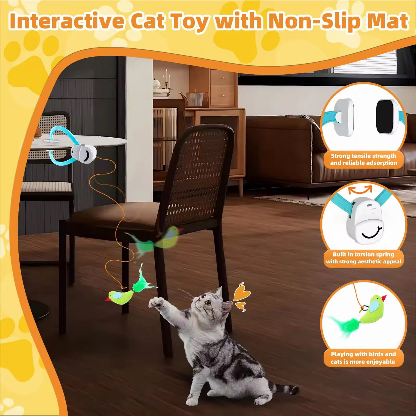 Smart Electric interactive cat bird mouse toy