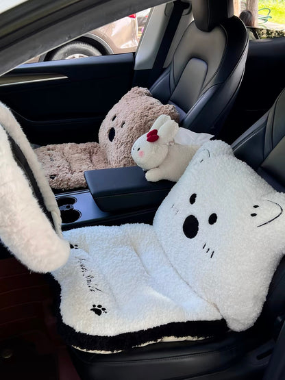 Cozy Bear Plush Car Seat Cushion