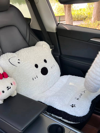 Cozy Bear Plush Car Seat Cushion