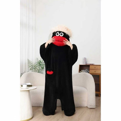 Big Mouth Monster Onesie Pajamas – Ultra Soft Plush Coral Fleece for Women | Funny Cozy Loungewear Gift