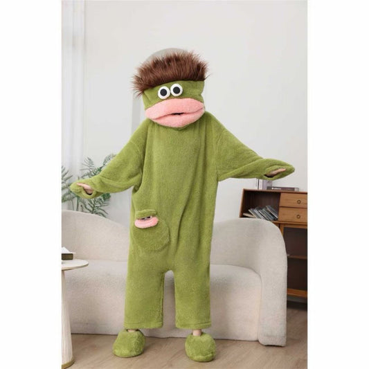 Mouth Monster Coral Fleece One-Piece Pajamas for Women