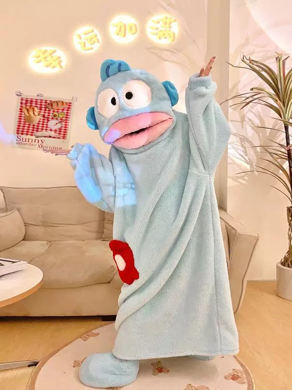 Fish Onesie Pajamas - Cute Plush Fleece Sleepwear for Adults & Teens