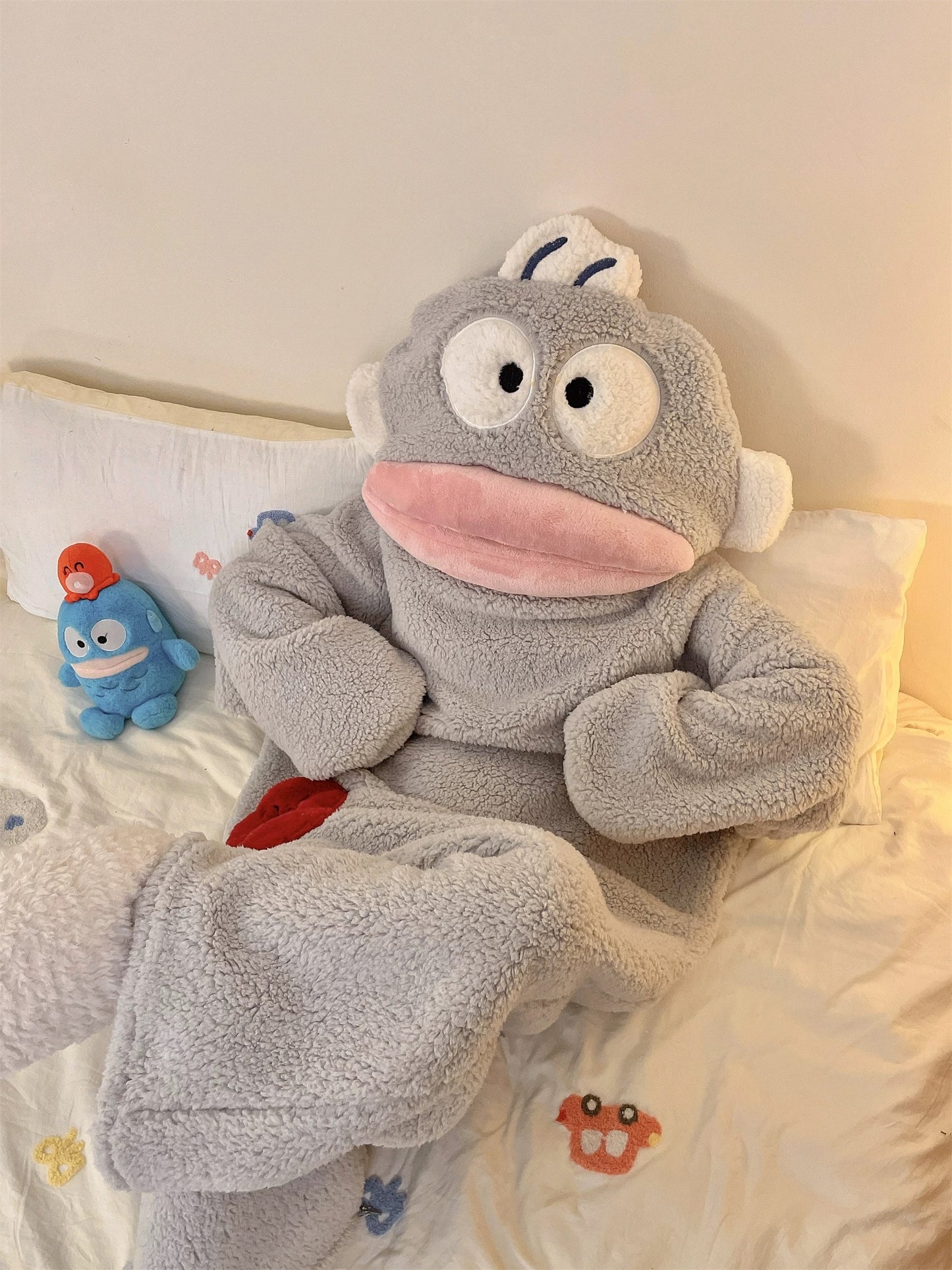 Fish Onesie Pajamas - Cute Plush Fleece Sleepwear for Adults & Teens