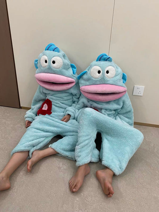 Fish Onesie Pajamas - Cute Plush Fleece Sleepwear for Adults & Teens