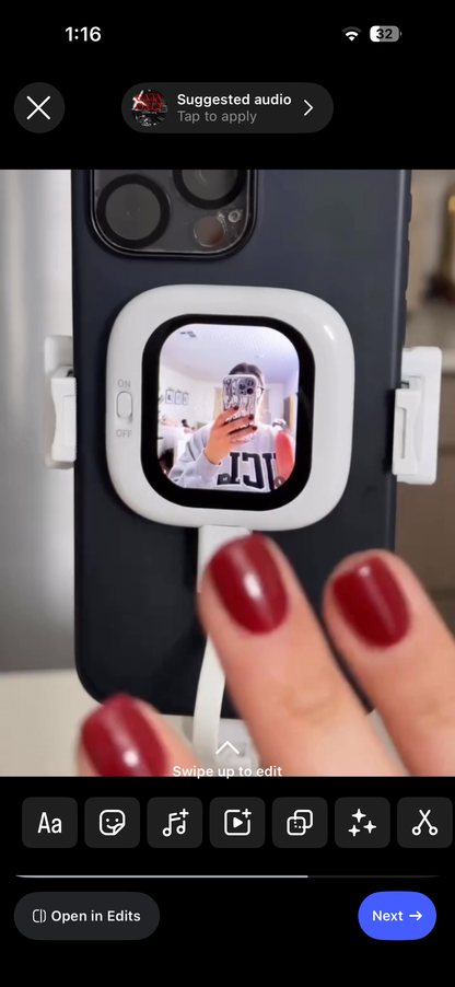 Founist Mini Magnetic Back Screen for iPhone – Vlog & Selfie Display Tool for iPhone 5-17 | Content Creator Accessory