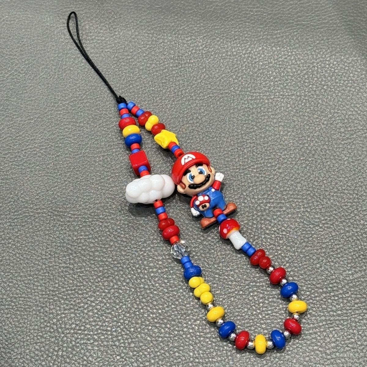 Retro Arcade Hero Beaded Phone Charm